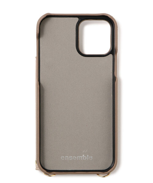 ensemble(皮革ブランド)(アンサンブル)の「ensemble/アンサンブル/PORTE バイカラー/ストラップ付き -iPhone 12Pro/12 対応モデル-(スマホケース/カバー・レディース・ブラック/ベージュ/ダークグレー・FREE)」の4枚目の写真