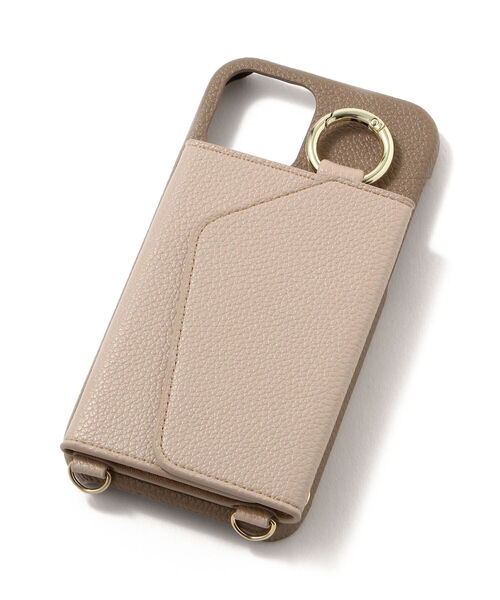 ensemble(皮革ブランド)(アンサンブル)の「ensemble/アンサンブル/PORTE バイカラー/ストラップ付き -iPhone 12Pro/12 対応モデル-(スマホケース/カバー・レディース・ブラック/ベージュ/ダークグレー・FREE)」の12枚目の写真