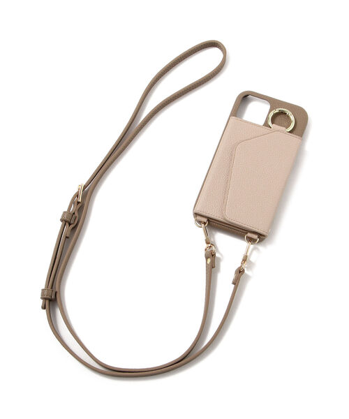 ensemble(皮革ブランド)(アンサンブル)の「ensemble/アンサンブル/PORTE バイカラー/ストラップ付き -iPhone 12Pro/12 対応モデル-(スマホケース/カバー・レディース・ブラック/ベージュ/ダークグレー・FREE)」の13枚目の写真