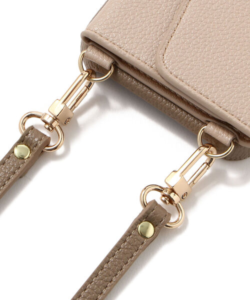 ensemble(皮革ブランド)(アンサンブル)の「ensemble/アンサンブル/PORTE バイカラー/ストラップ付き -iPhone 12Pro/12 対応モデル-(スマホケース/カバー・レディース・ブラック/ベージュ/ダークグレー・FREE)」の19枚目の写真