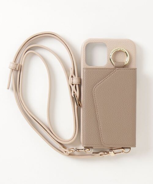 ensemble(皮革ブランド)(アンサンブル)の「ensemble/アンサンブル/PORTE バイカラー/ストラップ付き -iPhone 12Pro/12 対応モデル-(スマホケース/カバー・レディース・ブラック/ベージュ/ダークグレー・FREE)」の22枚目の写真