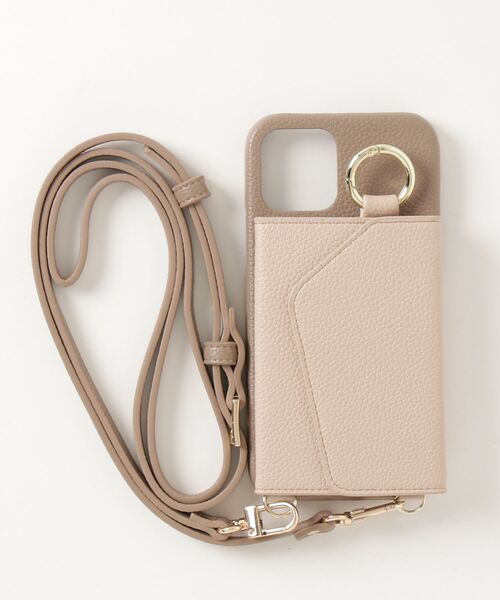 ensemble(皮革ブランド)(アンサンブル)の「ensemble/アンサンブル/PORTE バイカラー/ストラップ付き -iPhone 12Pro/12 対応モデル-(スマホケース/カバー・レディース・ブラック/ベージュ/ダークグレー・FREE)」の21枚目の写真