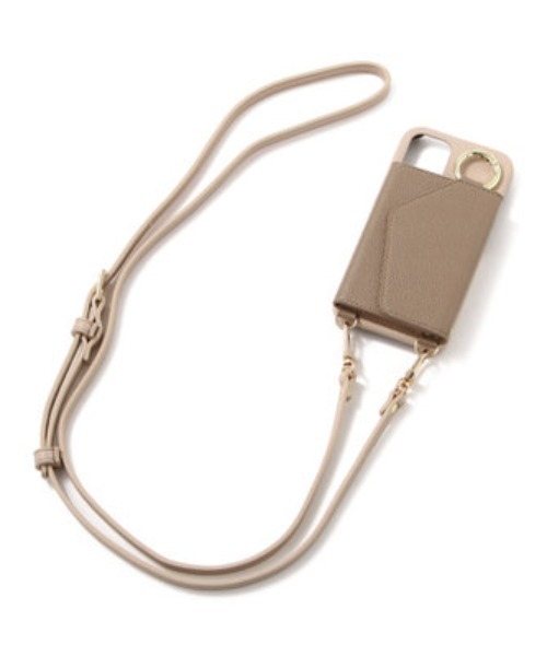 ensemble(皮革ブランド)(アンサンブル)の「ensemble/アンサンブル/PORTE バイカラー/ストラップ付き -iPhone 12Pro/12 対応モデル-(スマホケース/カバー・レディース・ブラック/ベージュ/ダークグレー・FREE)」の5枚目の写真