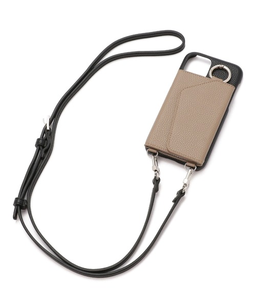 ensemble(皮革ブランド)(アンサンブル)の「ensemble/アンサンブル/PORTE バイカラー/ストラップ付き -iPhone 12Pro/12 対応モデル-(スマホケース/カバー・レディース・ブラック/ベージュ/ダークグレー・FREE)」の8枚目の写真