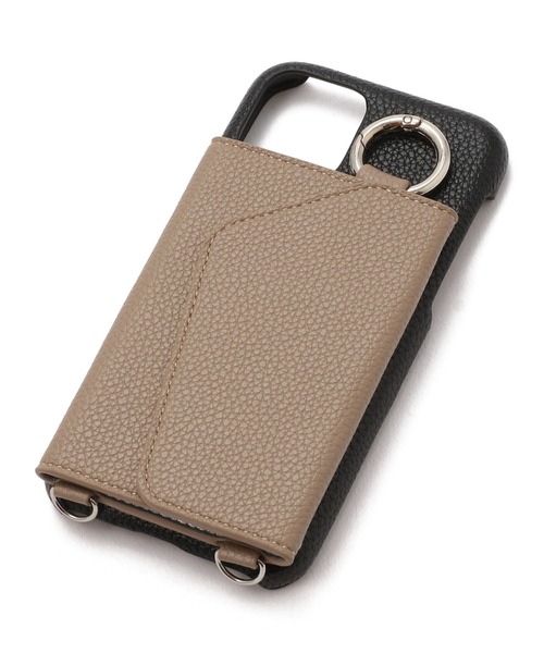 ensemble(皮革ブランド)(アンサンブル)の「ensemble/アンサンブル/PORTE バイカラー/ストラップ付き -iPhone 12Pro/12 対応モデル-(スマホケース/カバー・レディース・ブラック/ベージュ/ダークグレー・FREE)」の10枚目の写真