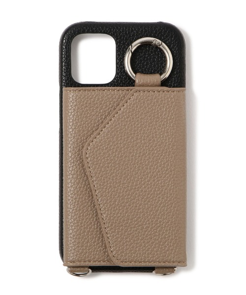 ensemble(皮革ブランド)(アンサンブル)の「ensemble/アンサンブル/PORTE バイカラー/ストラップ付き -iPhone 12Pro/12 対応モデル-(スマホケース/カバー・レディース・ブラック/ベージュ/ダークグレー・FREE)」の11枚目の写真
