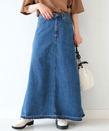 B:MING by BEAMS | SOMETHING × B:MING by BEAMS / 別注 タックマキシ スカート(デニムスカート)