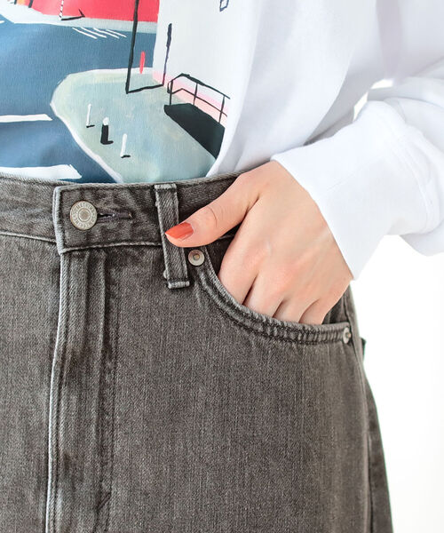 B:MING by BEAMS（ビーミングバイビームス）の「SOMETHING × B:MING by BEAMS / 別注 タックマキシ スカート（デニムスカート・レディース・ブラック/インディゴブルー・MEDIUM/SMALL）」の14枚目の写真