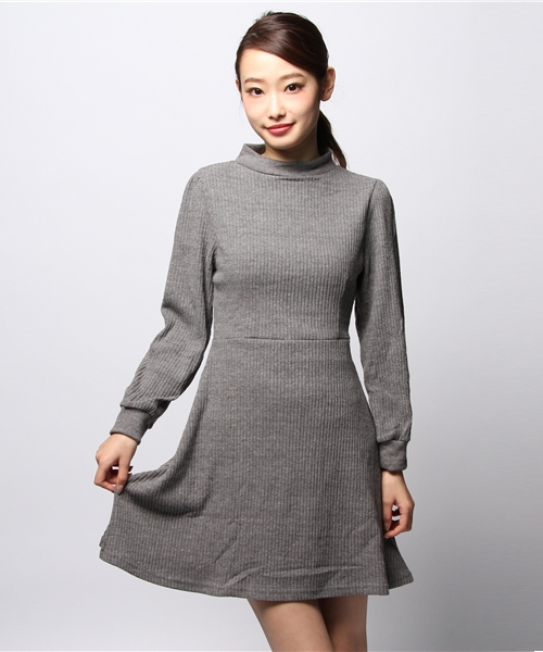 goocy(グーシー)の「リブH/NKnitOP(ワンピース・レディース・グレー/ブラック・FREE)」の3枚目の写真