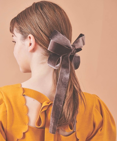 31 Sons de mode（トランテアン　ソン　ドゥ　モード）の「ベロアリボンバレッタ（バレッタ/ヘアクリップ・レディース・ボルドー/ブラウン・FREE）」の10枚目の写真