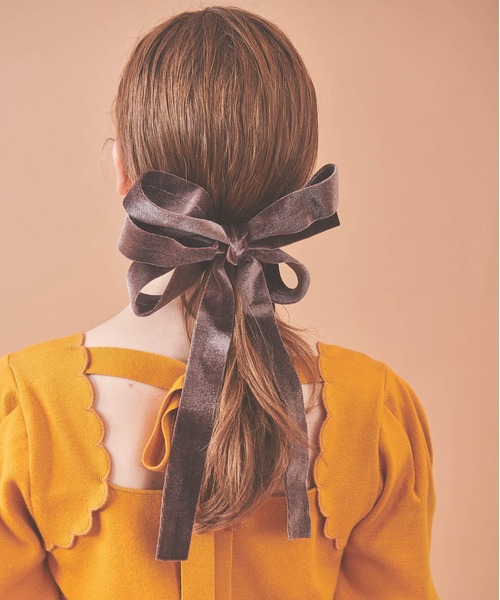 31 Sons de mode（トランテアン　ソン　ドゥ　モード）の「ベロアリボンバレッタ（バレッタ/ヘアクリップ・レディース・ボルドー/ブラウン・FREE）」の12枚目の写真