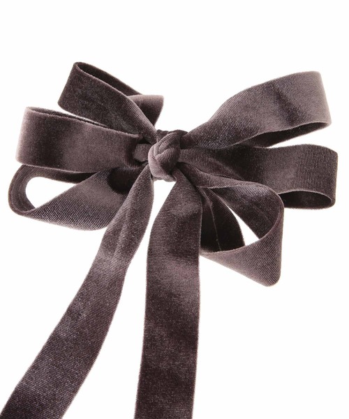 31 Sons de mode（トランテアン　ソン　ドゥ　モード）の「ベロアリボンバレッタ（バレッタ/ヘアクリップ・レディース・ボルドー/ブラウン・FREE）」の5枚目の写真