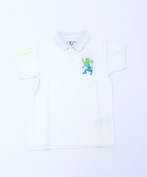 GIORDANO（ジョルダーノ）の「ビッグライオン半袖ポロシャツ（ポロシャツ・キッズ・ホワイト/ブルー/グリーン/レッド・130cm/120cm/150cm/110cm/140cm/100cm）」の2枚目の写真