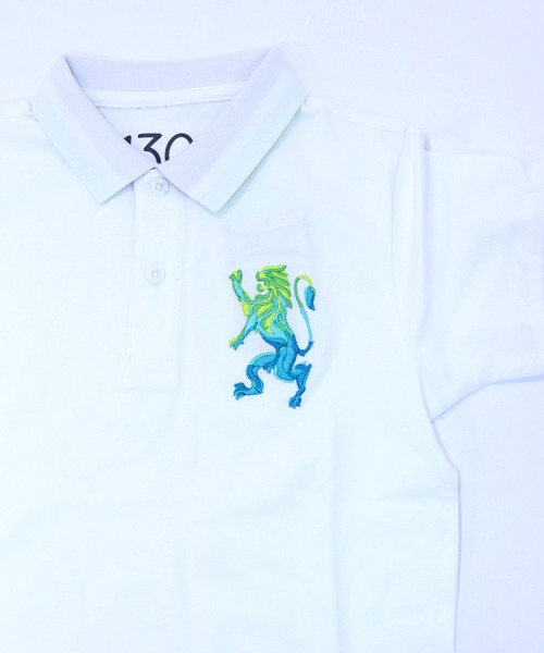GIORDANO（ジョルダーノ）の「ビッグライオン半袖ポロシャツ（ポロシャツ・キッズ・ホワイト/ブルー/グリーン/レッド・130cm/120cm/150cm/110cm/140cm/100cm）」の9枚目の写真