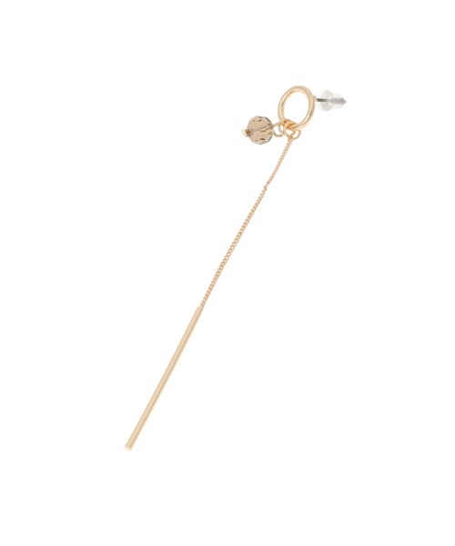 Edit Sheen（エディットシーン）の「ポイントクリスタルラインピアス（ピアス（両耳用）・レディース・オリーブ/ライトベージュ・FREE）」の4枚目の写真