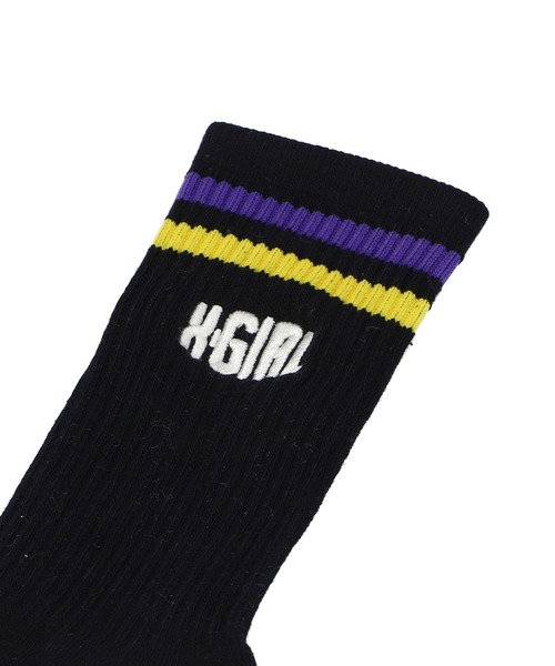 X-girl(エックスガール)の「LINE RIB SOCKS(ソックス/靴下・レディース・ホワイト/ブラック/グレー・ONE SIZE)」の8枚目の写真