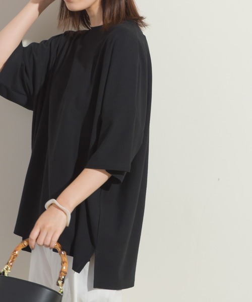 OMNES（オムネス）の「梨地ビッグボックス半袖Tシャツ（Tシャツ/カットソー・レディース・ホワイト/ブラック/グリーン系その他/サーモンピンク・FREE）」の12枚目の写真