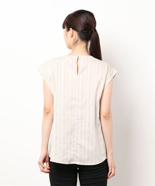 Te chichi(テチチ)の「マルチストライプフレンチスリーブブラウス(シャツ/ブラウス・レディース・ダークオレンジ/ベージュ・フリ-)」の4枚目の写真