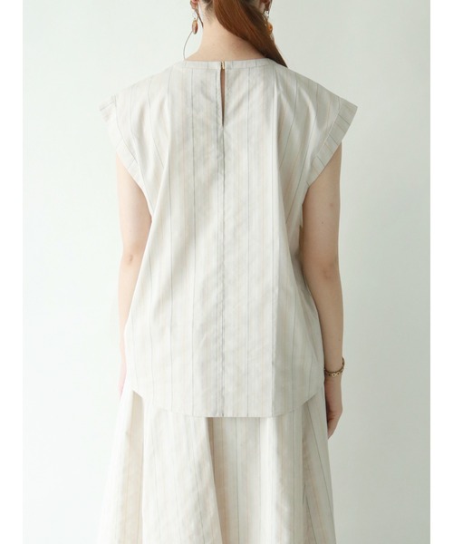 Te chichi(テチチ)の「マルチストライプフレンチスリーブブラウス(シャツ/ブラウス・レディース・ダークオレンジ/ベージュ・フリ-)」の6枚目の写真