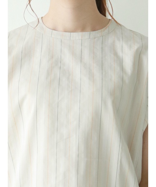 Te chichi(テチチ)の「マルチストライプフレンチスリーブブラウス(シャツ/ブラウス・レディース・ダークオレンジ/ベージュ・フリ-)」の9枚目の写真