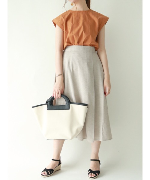 Te chichi(テチチ)の「マルチストライプフレンチスリーブブラウス(シャツ/ブラウス・レディース・ダークオレンジ/ベージュ・フリ-)」の8枚目の写真