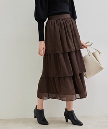 ROPE' PICNIC（ロペピクニック）の「セットアップ対応/ガンクラブチェック楊柳シアースカート（スカート・ブラウン系）」