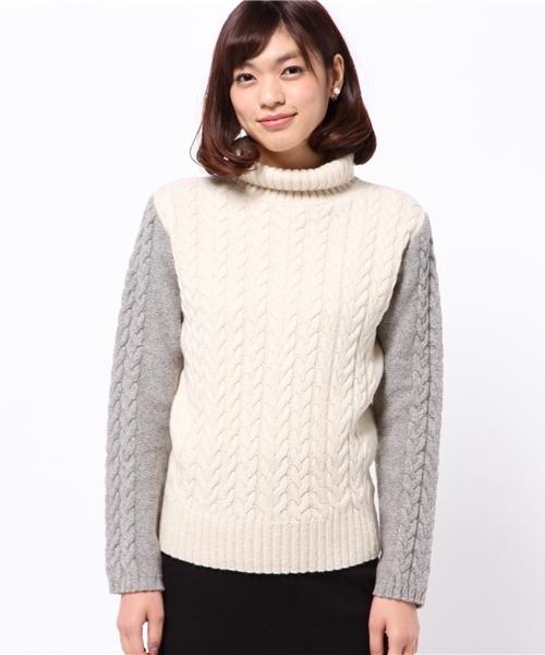 AMERICAN RAG CIE(アメリカンラグシー)の「ケーブルT/N PO(ニット/セーター・レディース・ネイビー/ホワイト系その他・F)」の8枚目の写真
