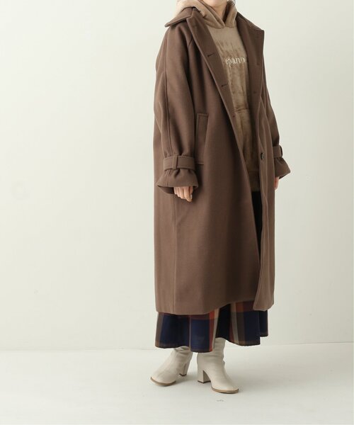 RAY CASSIN（レイカズン）の「フェイクウールステンカラーコート（ステンカラーコート・レディース・ライトグレー/キナリ/ブラウン・FREE）」の3枚目の写真