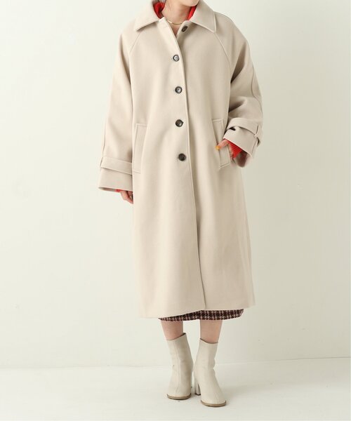 RAY CASSIN（レイカズン）の「フェイクウールステンカラーコート（ステンカラーコート・レディース・ライトグレー/キナリ/ブラウン・FREE）」の2枚目の写真