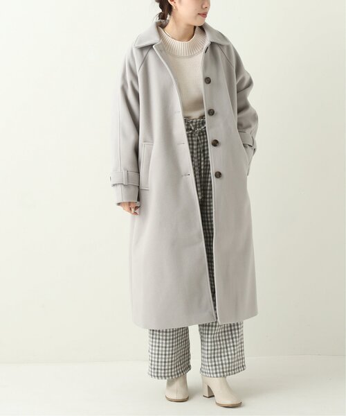 RAY CASSIN（レイカズン）の「フェイクウールステンカラーコート（ステンカラーコート・レディース・ライトグレー/キナリ/ブラウン・FREE）」の7枚目の写真