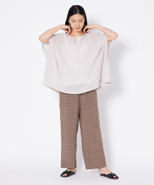 shop DADA(ショップダダ)の「リラックスワイドパンツ(1S12-7190)(その他パンツ・レディース・ベージュ/ブルー・FREE)」の10枚目の写真