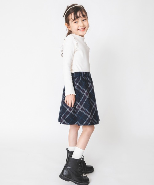 BRANSHES(ブランシェス)の「チェックスカート(スカート・キッズ・ネイビー/ベージュ・S/XL/L/M)」の17枚目の写真