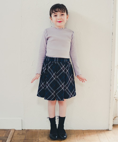BRANSHES(ブランシェス)の「チェックスカート(スカート・キッズ・ネイビー/ベージュ・S/XL/L/M)」の8枚目の写真