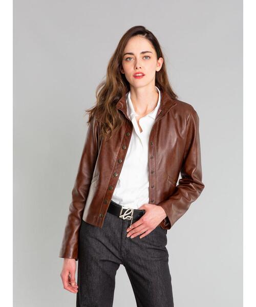 agnes b.（アニエスベー）の「AC37 レザー ロゴベルト（ベルト・レディース・ブラック・80/85/75）」の3枚目の写真