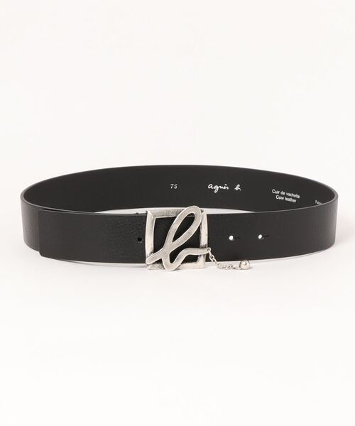 agnes b.（アニエスベー）の「AC37 レザー ロゴベルト（ベルト・レディース・ブラック・80/85/75）」の6枚目の写真