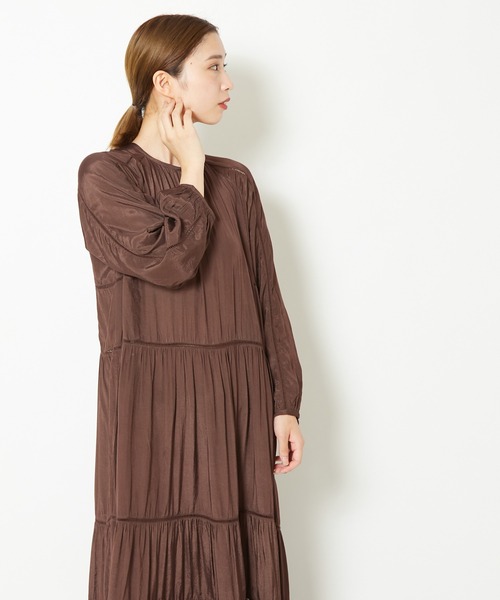 CIAOPANIC（チャオパニック）の「■レーヨンシャンタンティアードワンピース（ワンピース・レディース・ブラック/ブラウン・FREE）」の21枚目の写真