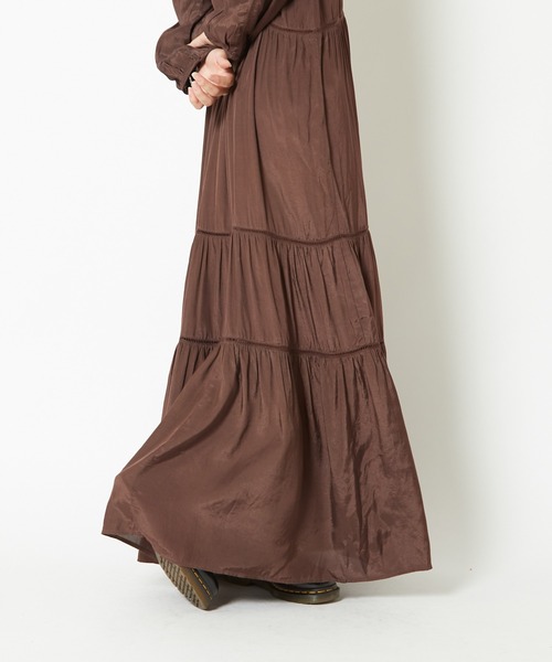 CIAOPANIC（チャオパニック）の「■レーヨンシャンタンティアードワンピース（ワンピース・レディース・ブラック/ブラウン・FREE）」の9枚目の写真