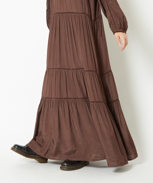 CIAOPANIC（チャオパニック）の「■レーヨンシャンタンティアードワンピース（ワンピース・レディース・ブラック/ブラウン・FREE）」の22枚目の写真