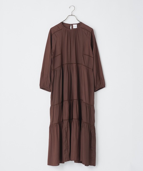 CIAOPANIC（チャオパニック）の「■レーヨンシャンタンティアードワンピース（ワンピース・レディース・ブラック/ブラウン・FREE）」の10枚目の写真
