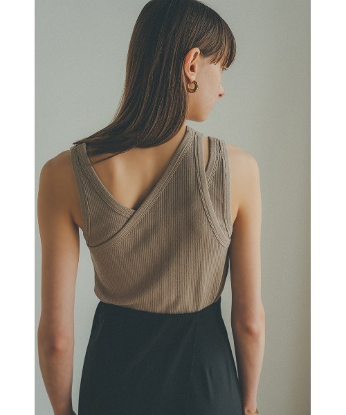 CLANE(クラネ)の「CLANE ONE SHOULDER LAYERD TANK TOPS(Tシャツ/カットソー・レディース・ベージュ・2/1)」の6枚目の写真