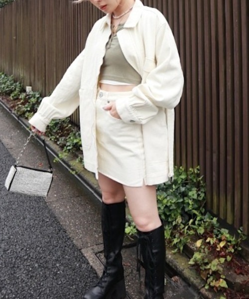 FIG&VIPER（フィグアンドバイパー）の「カツラギLOGOミニSK（スカート・レディース・カーキ/ブラック/アイボリー・SMALL/MEDIUM）」の14枚目の写真