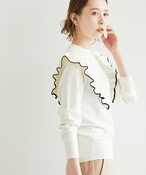 ROPE' PICNIC（ロペピクニック）の「肩フリルニットプルオーバー