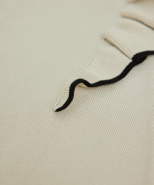 ROPE' PICNIC（ロペピクニック）の「肩フリルニットプルオーバー（ニット/セーター・レディース・ブラック/ベージュ/グレー系その他/オフホワイト/ピンク系その他2/ネイビー・38）」の8枚目の写真