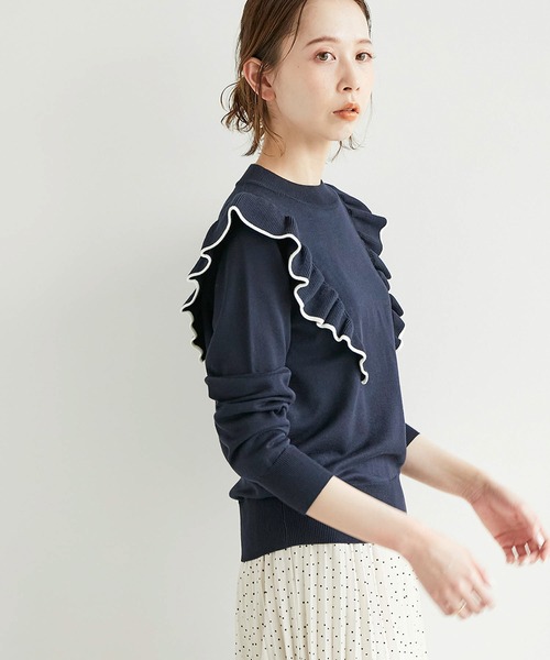 ROPE' PICNIC（ロペピクニック）の「肩フリルニットプルオーバー（ニット/セーター・レディース・ブラック/ベージュ/グレー系その他/オフホワイト/ピンク系その他2/ネイビー・38）」の20枚目の写真