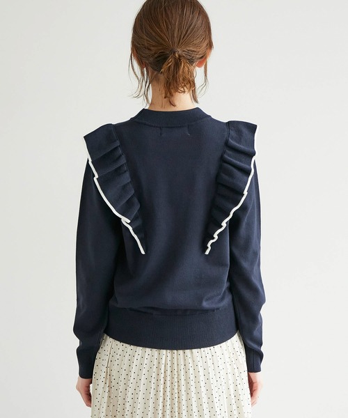ROPE' PICNIC（ロペピクニック）の「肩フリルニットプルオーバー（ニット/セーター・レディース・ブラック/ベージュ/グレー系その他/オフホワイト/ピンク系その他2/ネイビー・38）」の10枚目の写真