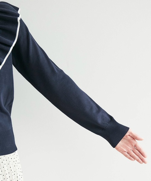 ROPE' PICNIC（ロペピクニック）の「肩フリルニットプルオーバー（ニット/セーター・レディース・ブラック/ベージュ/グレー系その他/オフホワイト/ピンク系その他2/ネイビー・38）」の12枚目の写真