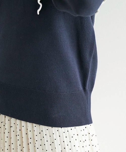 ROPE' PICNIC（ロペピクニック）の「肩フリルニットプルオーバー（ニット/セーター・レディース・ブラック/ベージュ/グレー系その他/オフホワイト/ピンク系その他2/ネイビー・38）」の14枚目の写真