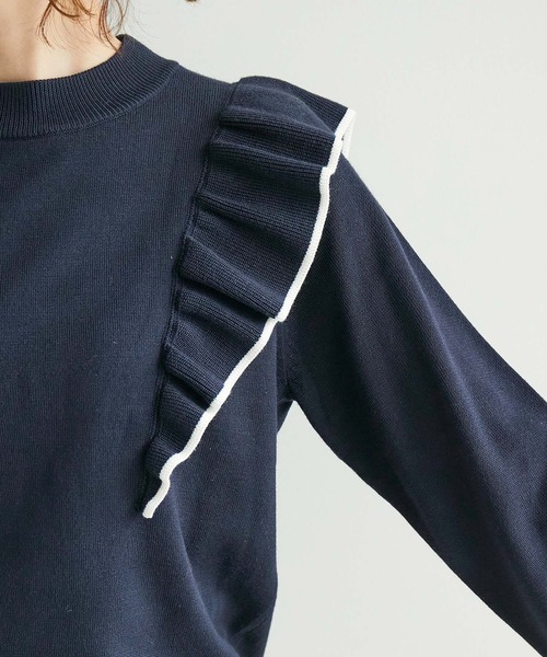 ROPE' PICNIC（ロペピクニック）の「肩フリルニットプルオーバー（ニット/セーター・レディース・ブラック/ベージュ/グレー系その他/オフホワイト/ピンク系その他2/ネイビー・38）」の15枚目の写真