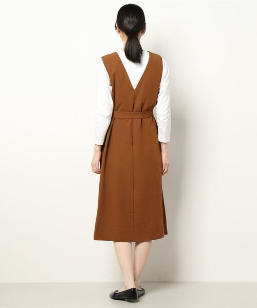 Te chichi TERRASSE（テチチテラス）の「ロングジレワンピース（ワンピース・レディース・ブラウン/ベージュ/ネイビー・ﾌﾘ-）」の7枚目の写真