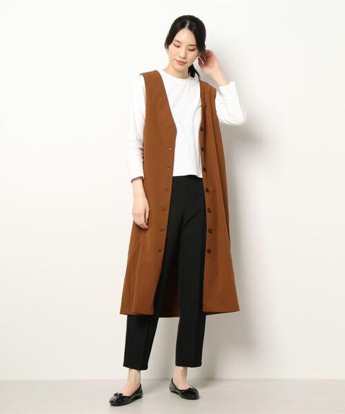 Te chichi TERRASSE（テチチテラス）の「ロングジレワンピース（ワンピース・レディース・ブラウン/ベージュ/ネイビー・ﾌﾘ-）」の9枚目の写真